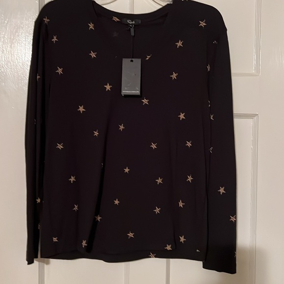 Rails Sami Navy Crescents & Gold Stars Long Sleeve Top - Picture 2 of 3